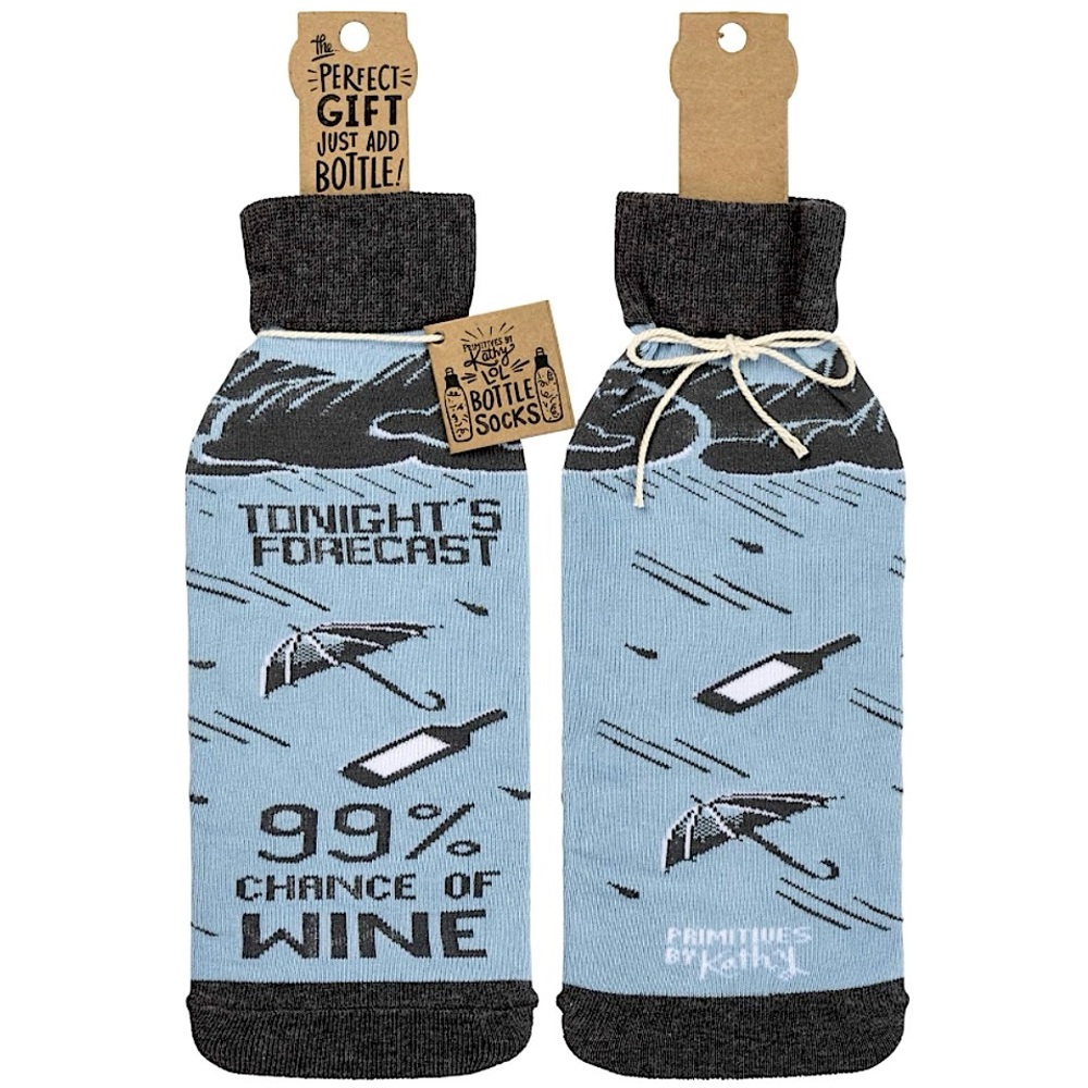 NWT “TONIGHT’S FORECAST 99% CHANCE OF WINE” Bottle Sock